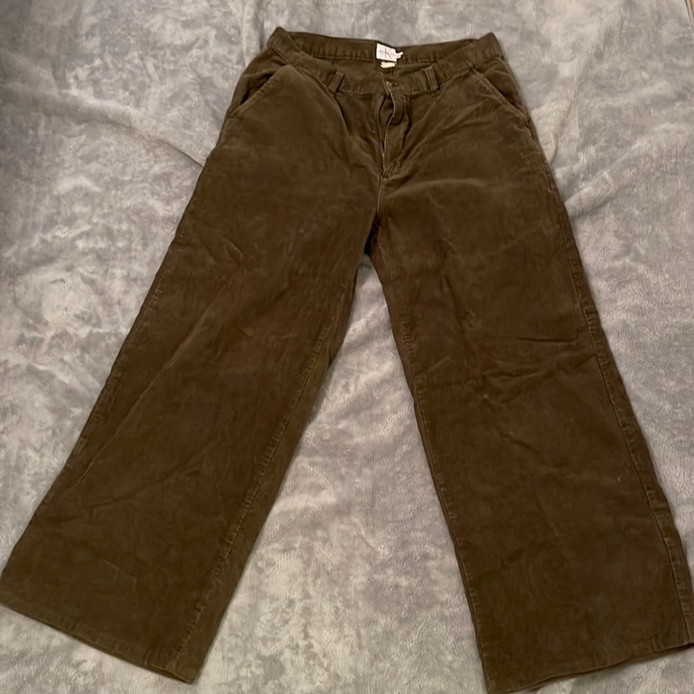 Calvin Klein wide leg cropped cords